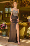 Prom Dresses Long Fitted Sequin Slit Formal Prom Dress Black