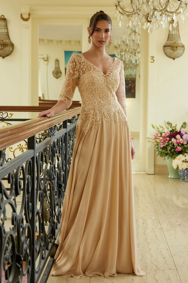 Mother of the Bride Dresses Formal Mother of the Bride Sequin Long Dress Champagne