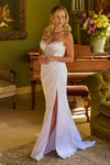 Wedding Dresses Long Fitted Slit Corset Wedding Dress White