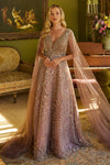 Formal Dresses A Line Long Formal Sequin Cape Sleeve Dress Mauve