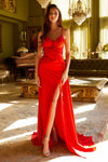 Prom Dresses Long Pleated Corset Formal Prom Dress Red