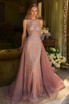 Prom Dresses A Line Long Formal Overskirt Prom Dress Mauve