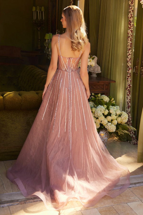 Prom Dresses A Line Long Formal Overskirt Prom Dress Mauve
