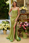 Prom Dresses Long Fitted Sequin Formal Corset Prom Dress Sage