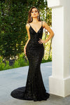 Portia and Scarlett Prom Long Formal Dress GLISTEN - The Dress Outlet Black
