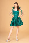 Cocktail Dresses Short Glitter Cocktail Mini Dress Emerald Green