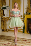 Short Homecoming A Line Glitter Sequin Prom Dress Sage