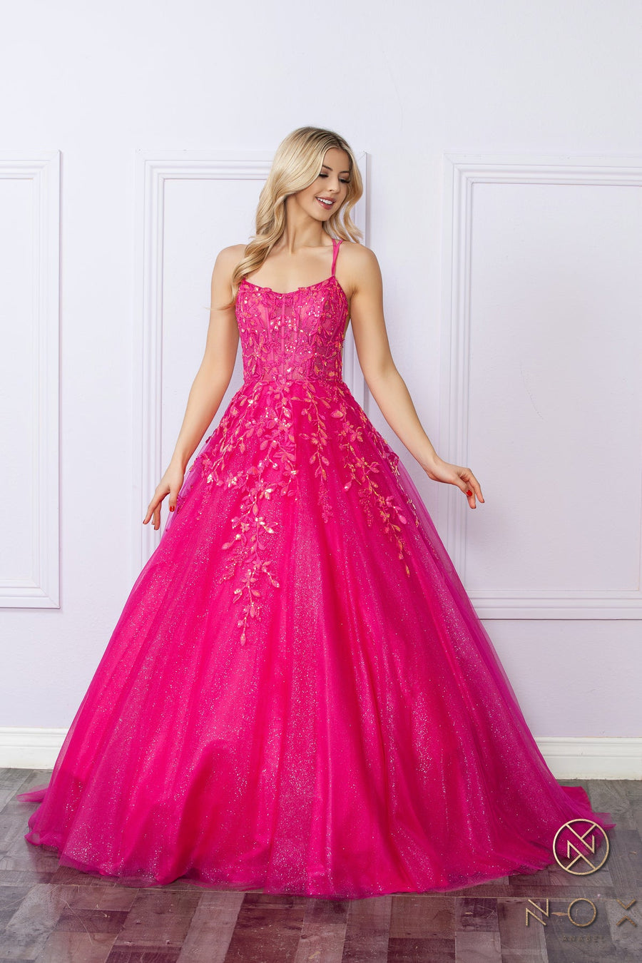 Prom Dresses Prom Glitter Formal Sequin Long Dress Fuchsia