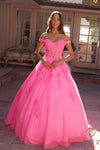 Prom Dresses Long Formal Glitter Prom Ball Gown Hot Pink