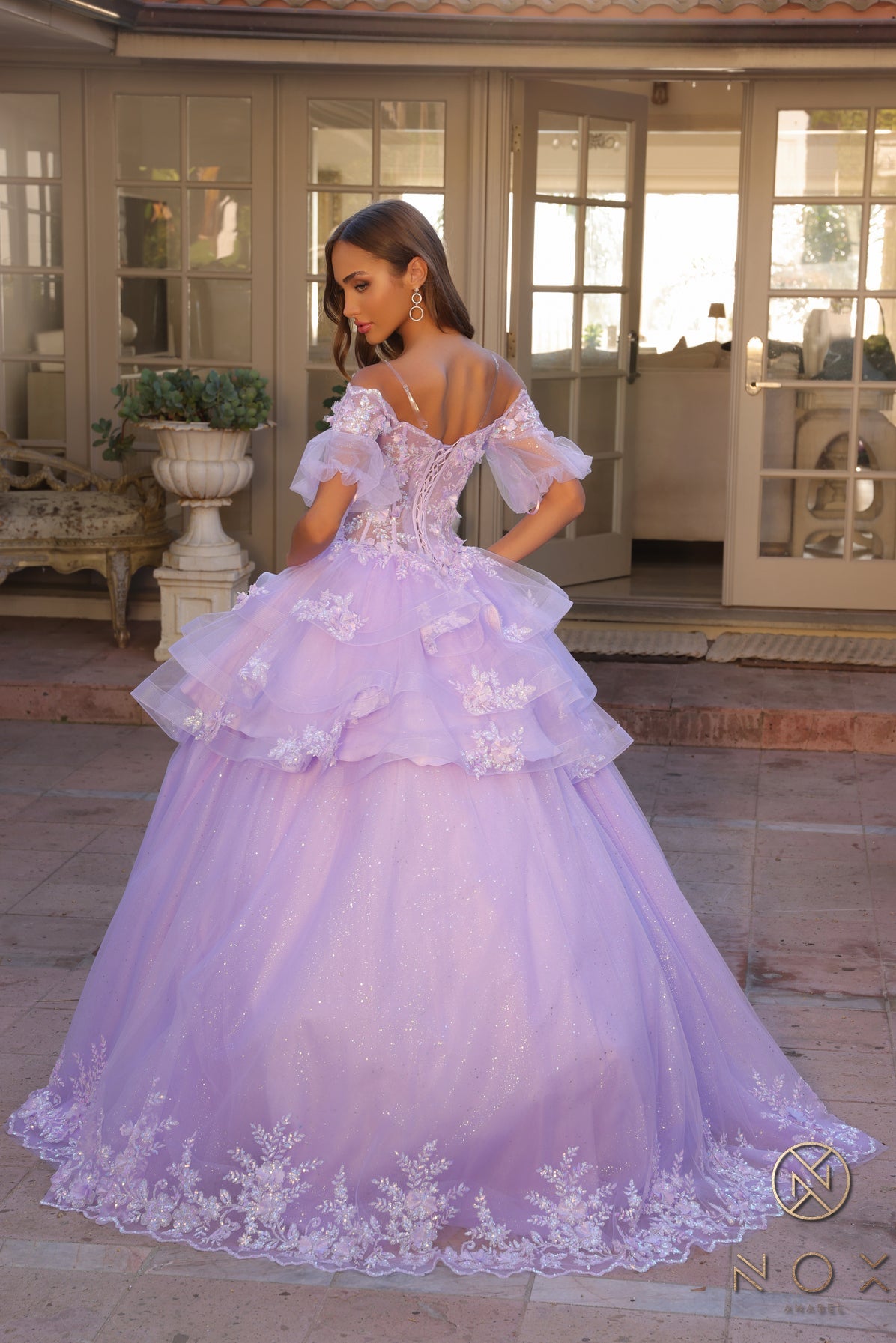 Prom Dresses Glittered Tulle Prom Ballgown Lilac