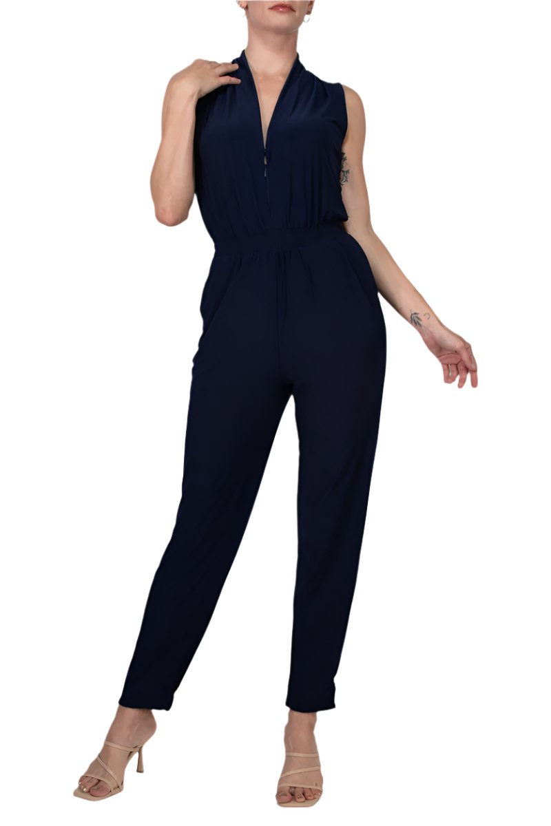 Jumpsuit Long Formal Pocket Jumpsuit Navy