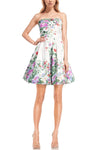 Cocktail Dresses Short A Line Floral Print Cocktail Mini Dress Green Multi