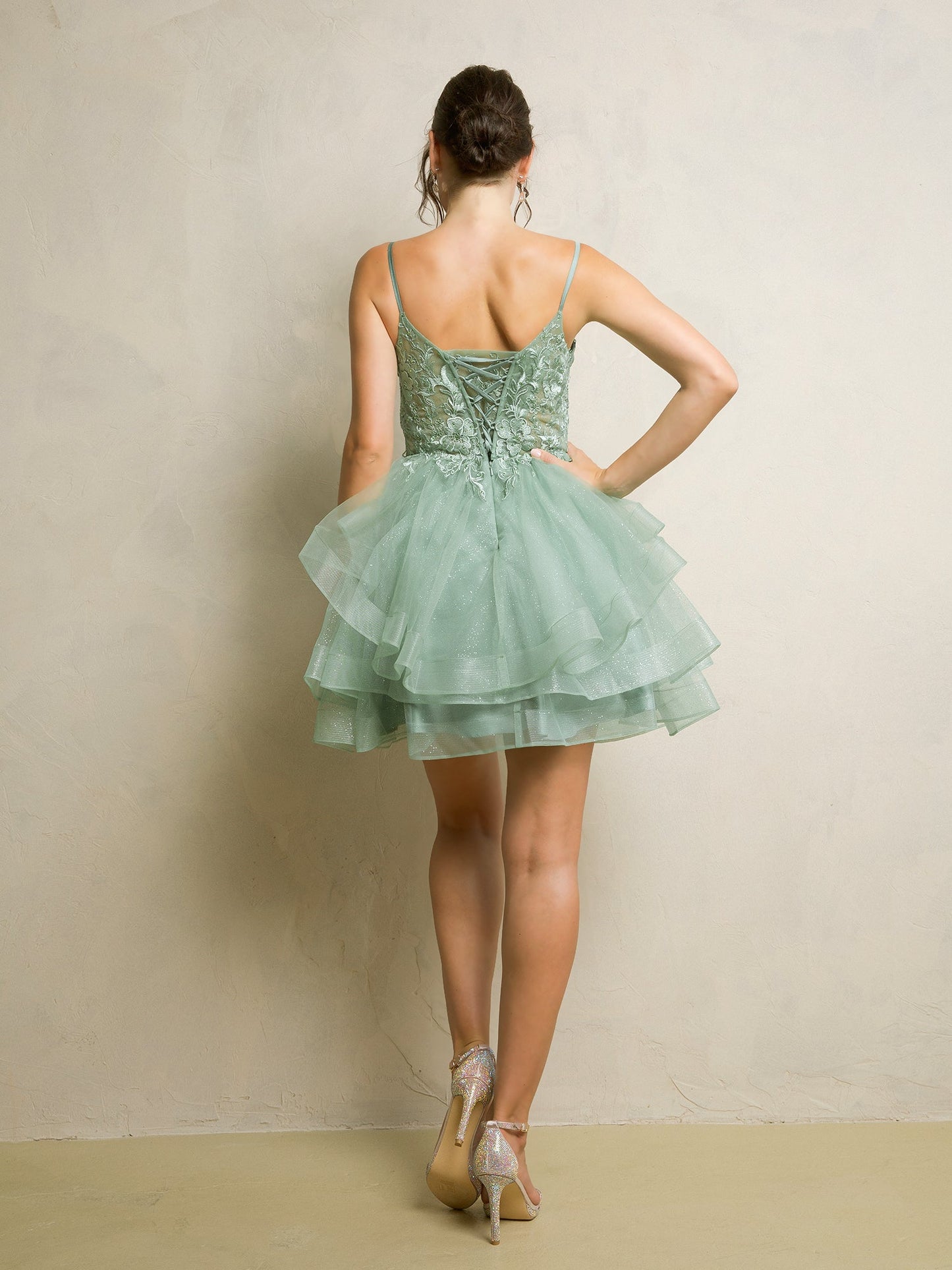 Cocktail Dresses Prom Short A Line Homecoming Glitter Cocktail Dress Sage