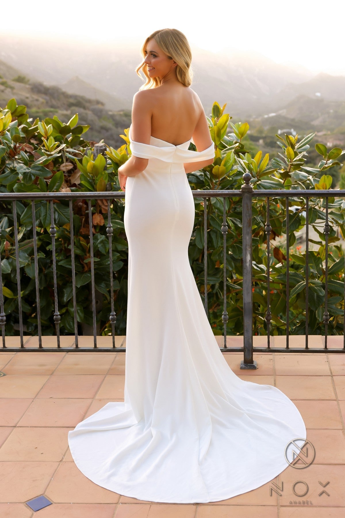 Wedding Dresses Long Fitted Slit Wedding Dress White