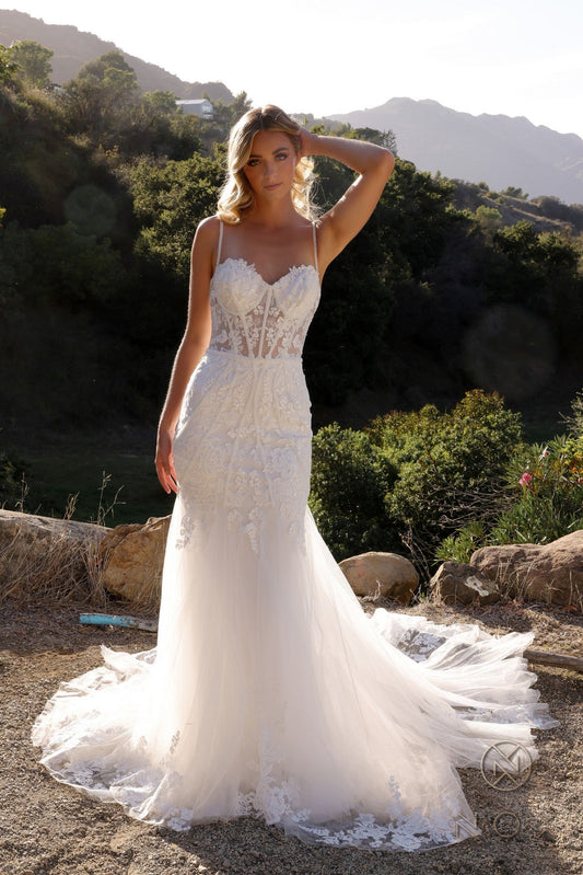 Wedding Dresses Long˜Fitted Mermaid Wedding Dress White