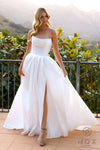 Wedding Dresses Fitted Long Slit Wedding Dress White