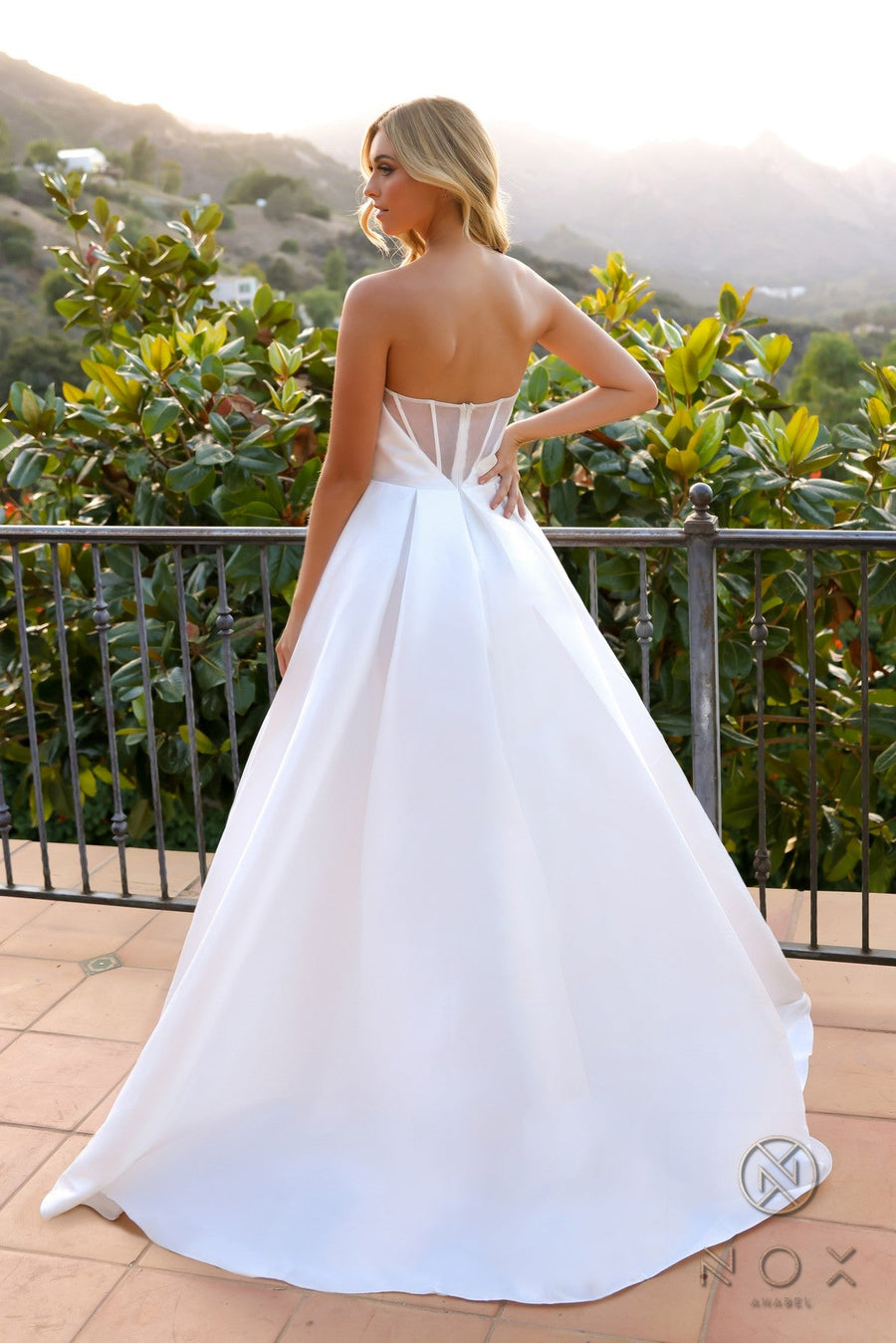 Wedding Dresses Fitted Long Slit Wedding Dress White