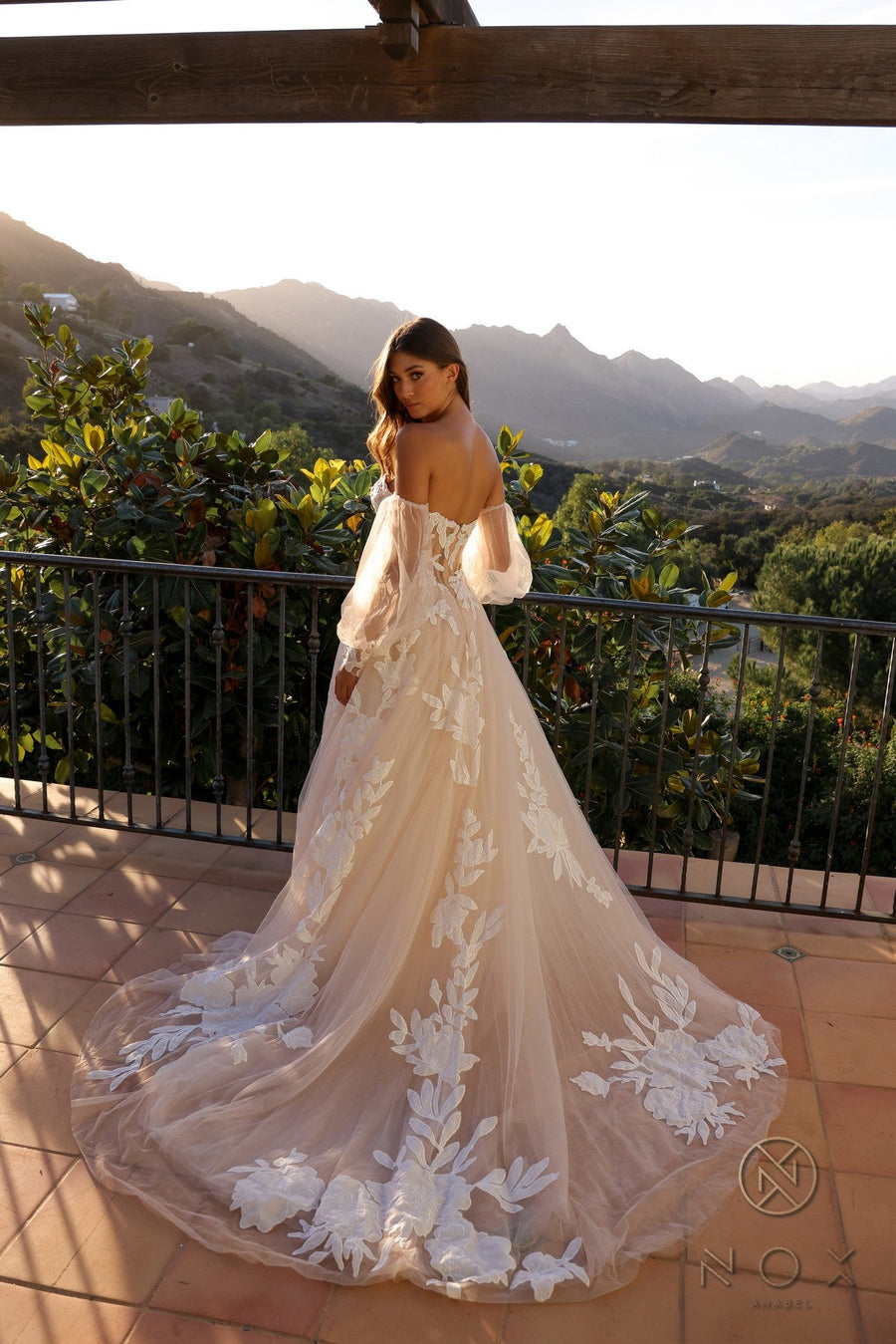 Wedding Dresses Long Floral Wedding Dress White Nude