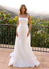 Wedding Dresses Fitted Long Beaded Wedding Dress White