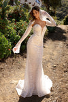 Wedding Dresses Long Fitted Mermaid Wedding Dress White Nude