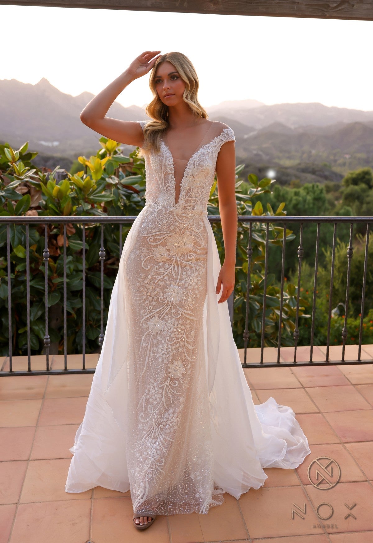 Wedding Dresses Long Beaded Wedding Dress White Nude