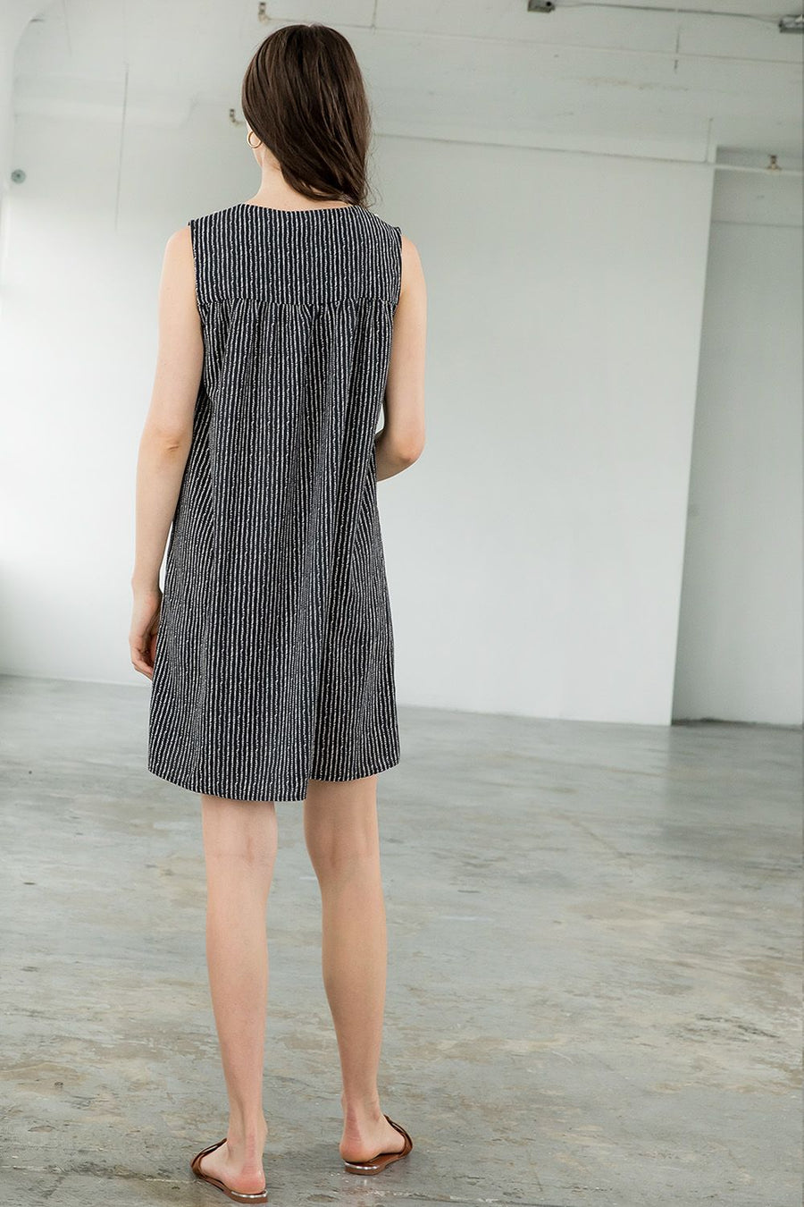 Cocktail Dresses Short Embroidered Stripe Dress Black