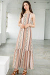 Cocktail Dresses Halter Print Maxi Dress Pink