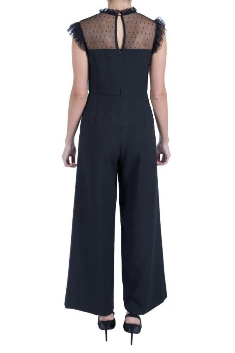 Jumpsuit Ruffled Long Formal Pocket Jumpsuit Black