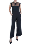 Jumpsuit Ruffled Long Formal Pocket Jumpsuit Black