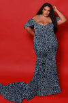 Prom Dresses Long Off Shoulder Plus Size Formal Fitted Prom Gown Cosmic