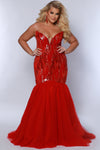 Plus Size Dresses Sequin Long Formal Mermaid Velvet Evening Plus Size Dress  Ruby