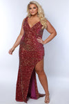 Plus Size Dresses Long Fitted Sequin Formal Velvet Plus Size Prom Dress  Purple Passion