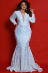 Plus Size Dresses Mermaid Long Formal Velvet Sequin Evening Plus Size Dress  Unicorn