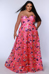 Plus Size Dresses Long A Line Plus Size Floral Formal Prom Dress Bubblegum
