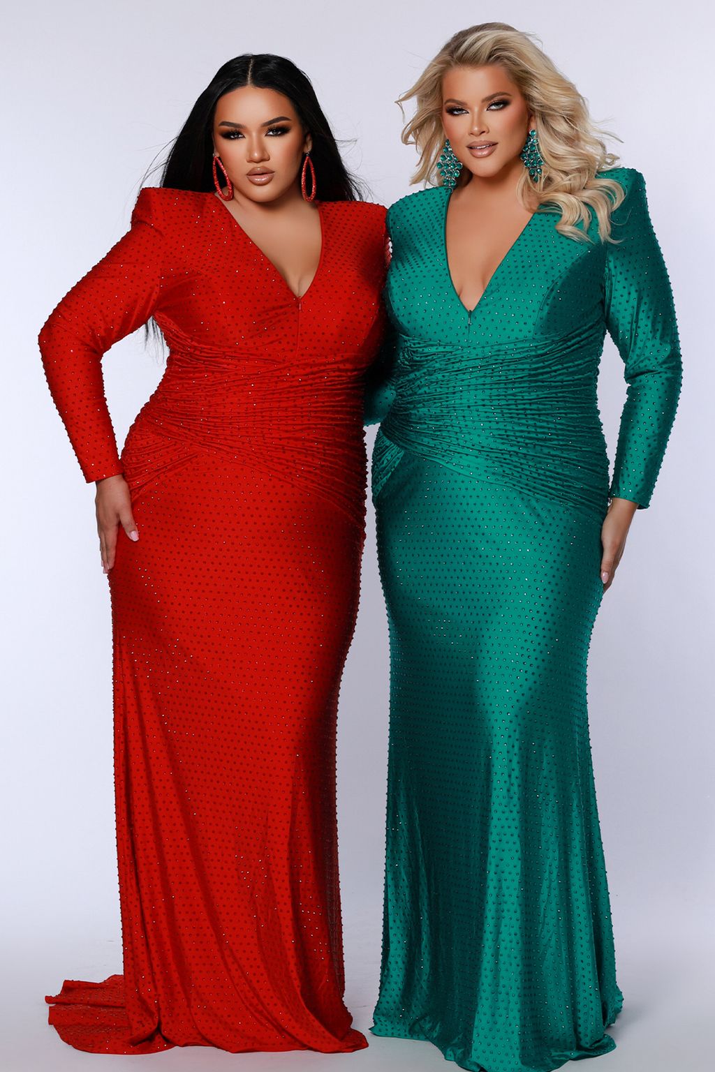 Plus Size Dresses Long Ruched Fitted Plus Size Prom Dress Ruby