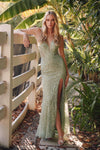 Prom Dresses Tulle Bows On Back Long Fitted Skirt Slit Prom Dress Sage Green