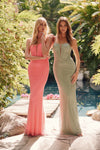 Prom Dresses  Rhinestone Net Fitted Skirt Long Prom Gown Barbie Pink