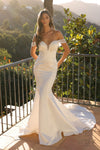 Wedding Dresses Fitted Long Wedding Dress White