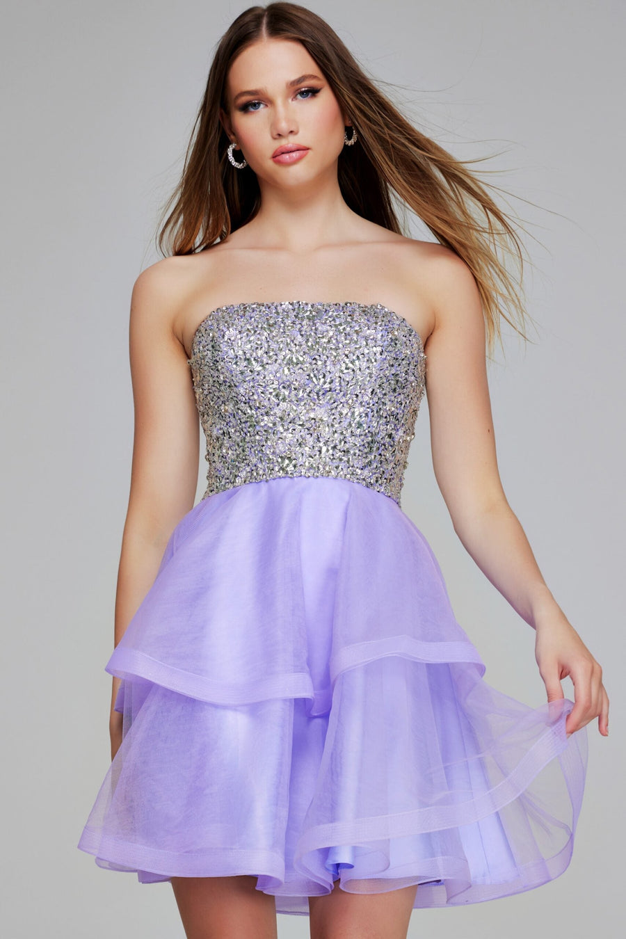 Cocktail Dresses Homecoming Short Cocktail Sequin Mini Dress Lavender