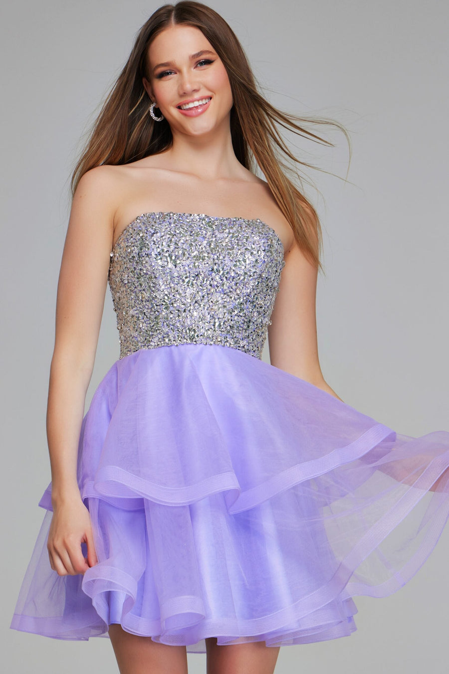 Cocktail Dresses Homecoming Short Cocktail Sequin Mini Dress Lavender