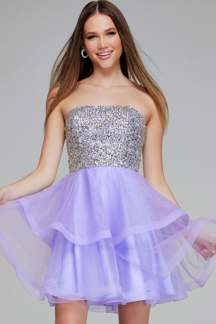 Cocktail Dresses Homecoming Short Cocktail Sequin Mini Dress Lavender