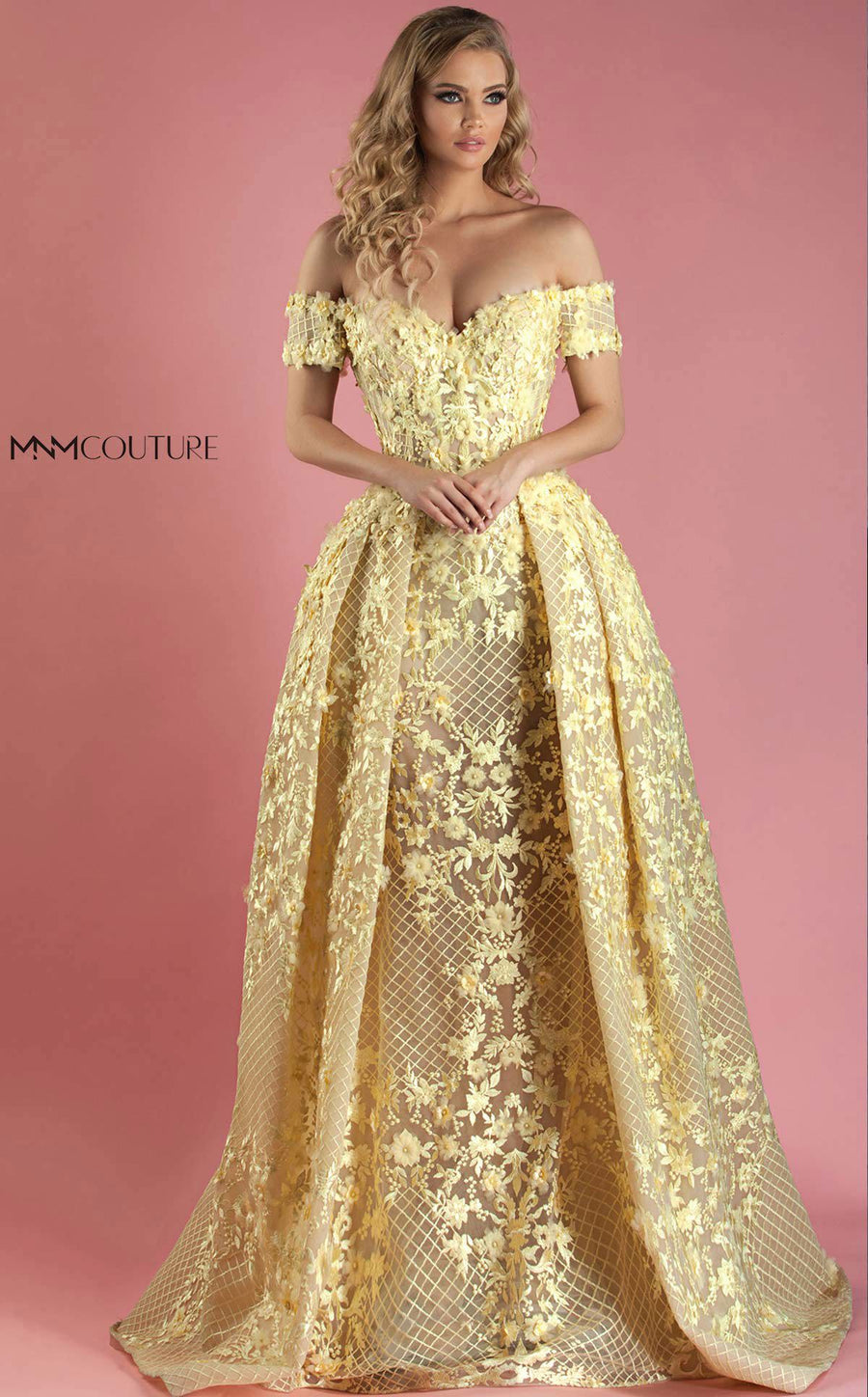 Formal Dresses Formal Long Ball Gown Evening Lace Prom Dress Yellow