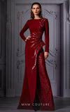Formal Dresses Sequin Formal Long Sleeve Evening Dress Burgundy