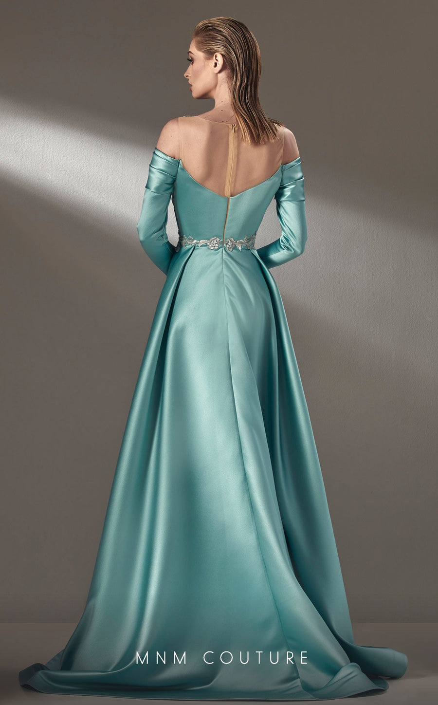 Formal Dresses A Line Long Formal Metallic Applique Prom Evening Dress Aqua