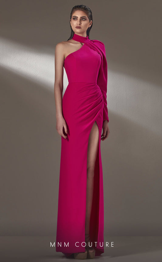 Formal Dresses Long Formal Fitted Slit Evening Dress Fuchsia