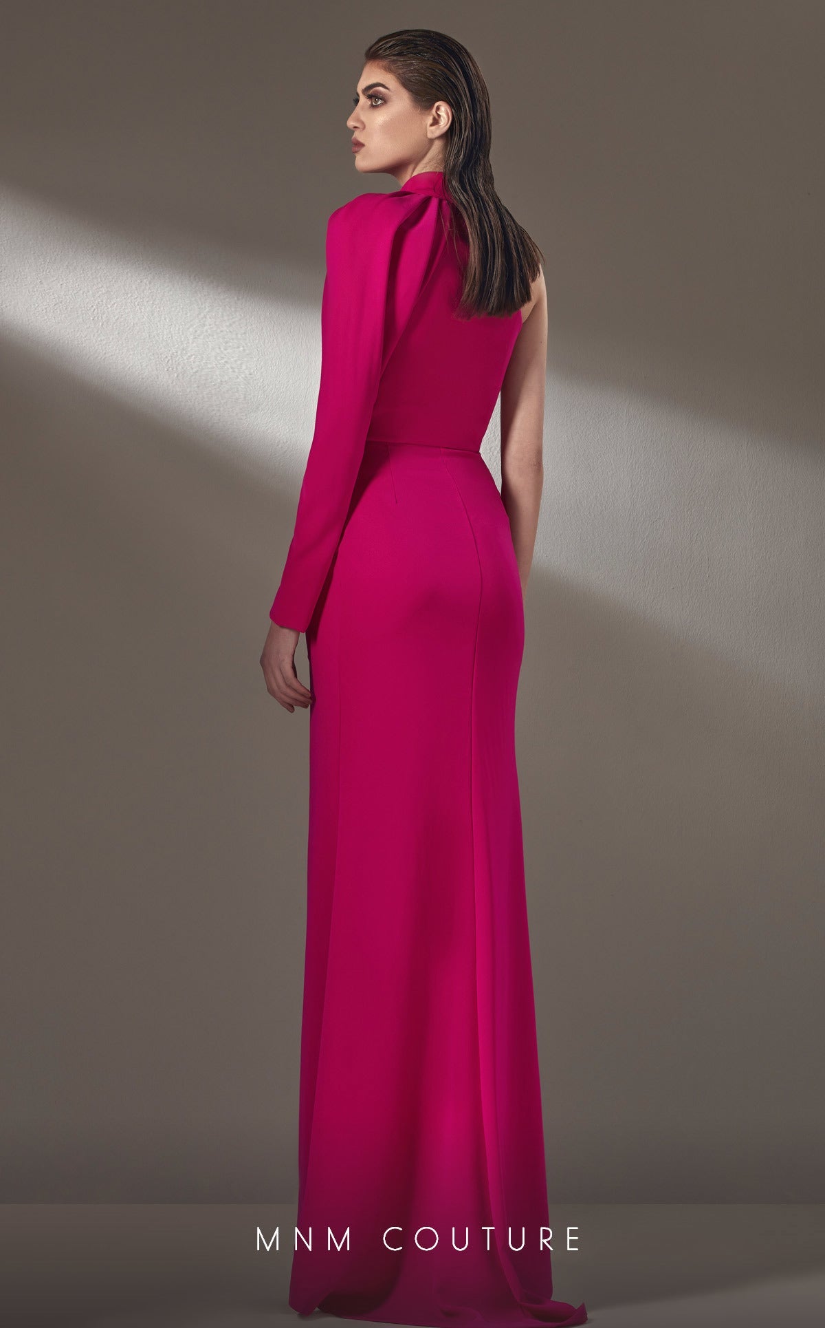 Formal Dresses Long Formal Fitted Slit Evening Dress Fuchsia