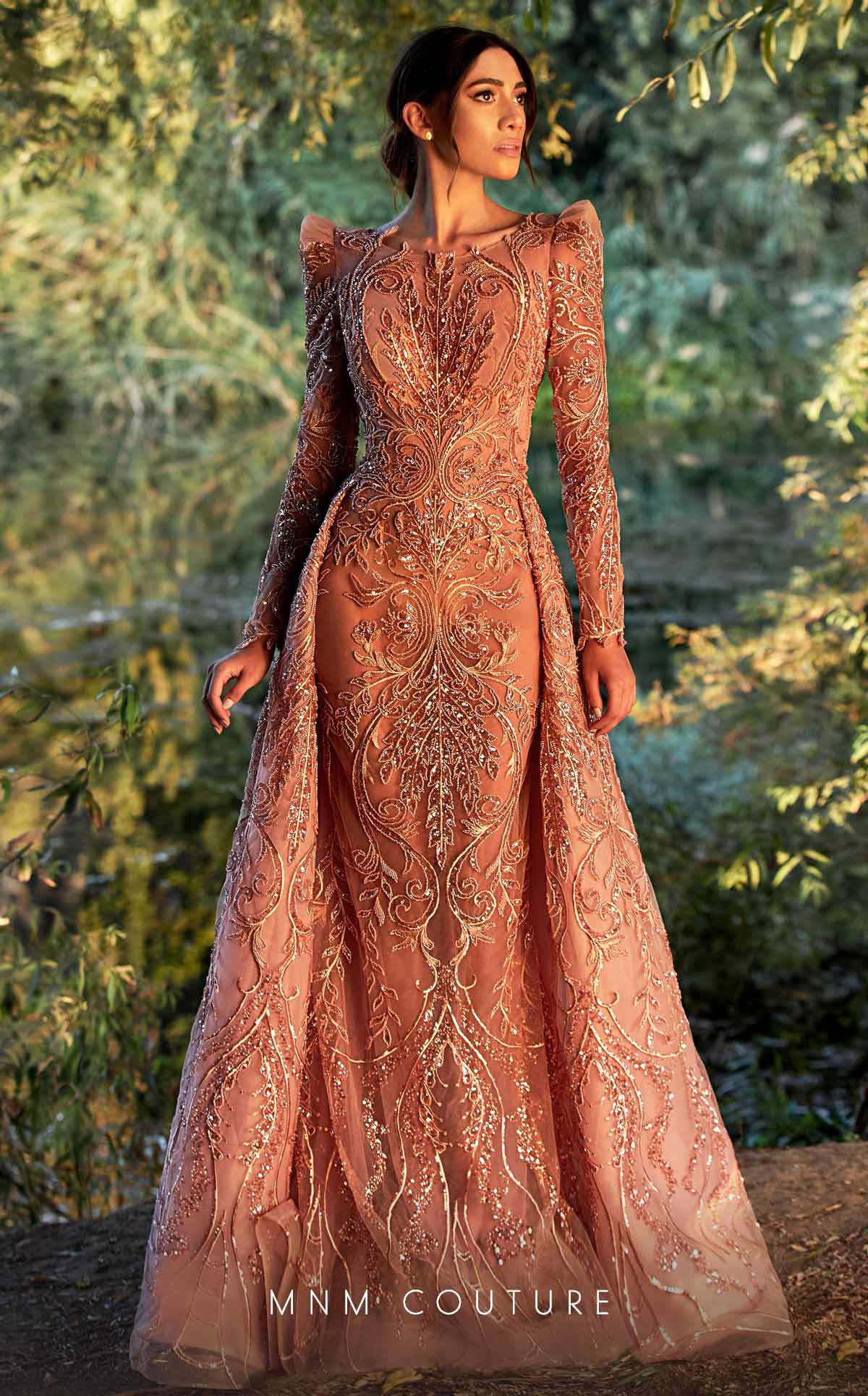 Formal Dresses Long Beaded Fitted Overskirt Formal Evening Dress  Pink