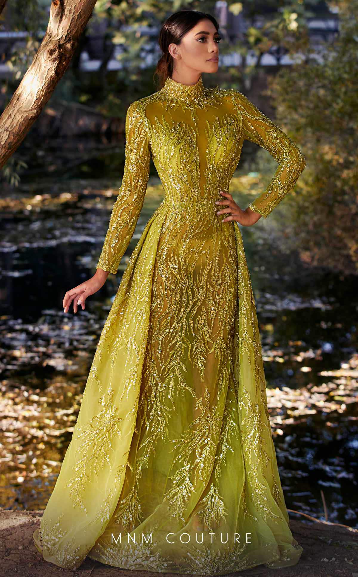 Formal Dresses A Line Long Sleeve Formal Overskirt Evening Dress Olive