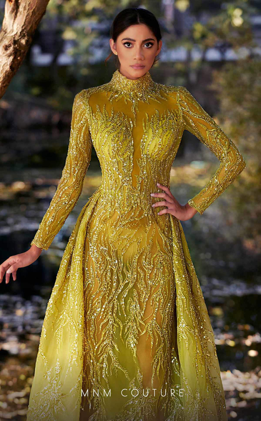 Formal Dresses A Line Long Sleeve Formal Overskirt Evening Dress Olive