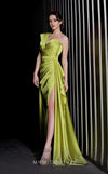 Prom Dresses Long A Line Formal Pleated Slit Prom Dress Pistache